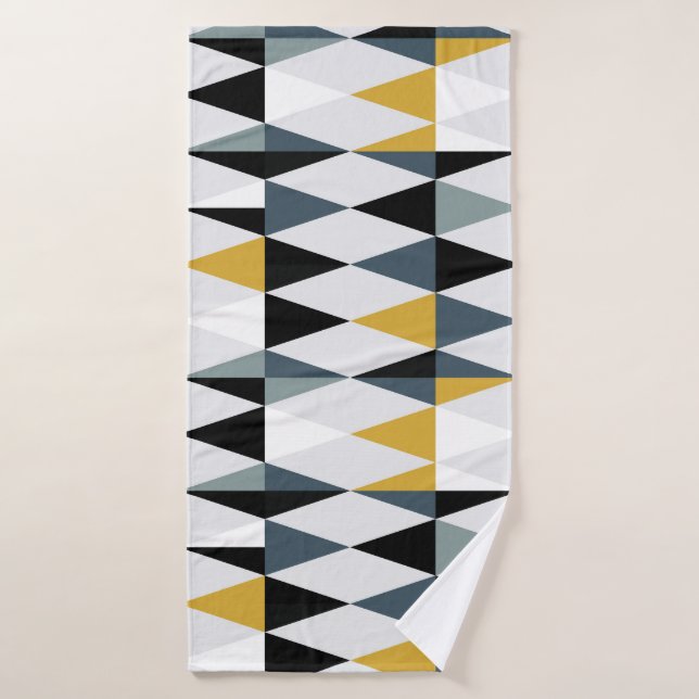 Triangles: Modern Vintage Geometric Pattern. Bath Towel (Bath Towel)