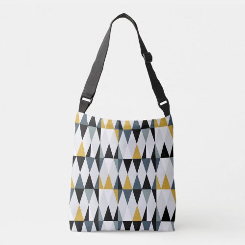 Triangles Modern Vintage Geometric Pattern Crossbody Bag