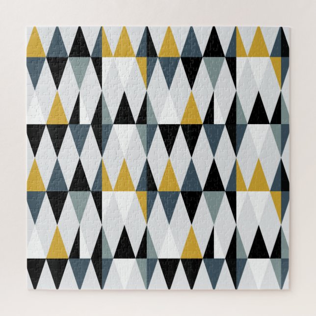 Triangles: Modern Vintage Geometric Pattern. Jigsaw Puzzle (Vertical)