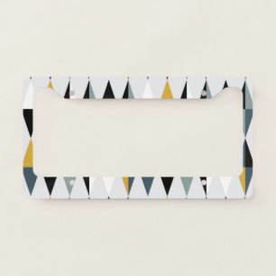 Triangles: Modern Vintage Geometric Pattern. License Plate Frame