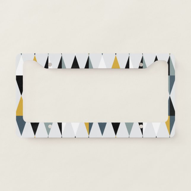 Triangles: Modern Vintage Geometric Pattern. License Plate Frame (Front)