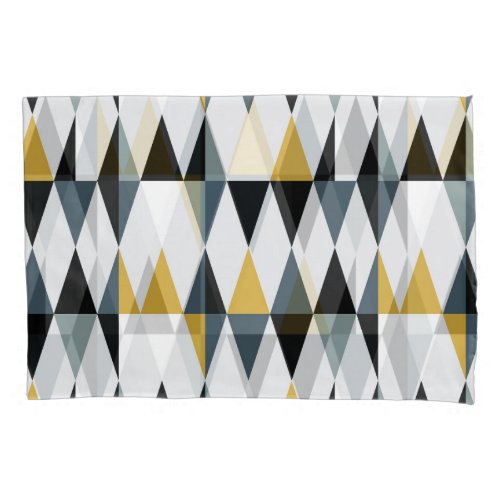 Triangles Modern Vintage Geometric Pattern Pillow Case