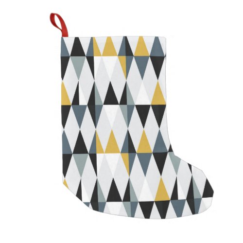 Triangles Modern Vintage Geometric Pattern Small Christmas Stocking