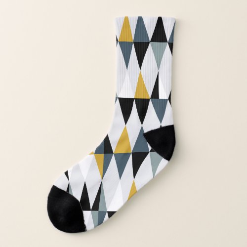 Triangles Modern Vintage Geometric Pattern Socks