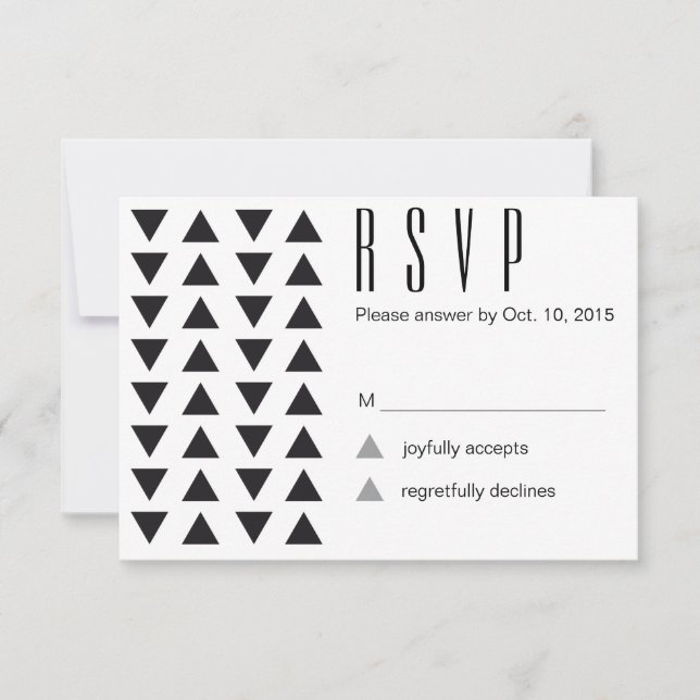 Triangles Modern Wedding RSVP (Front)