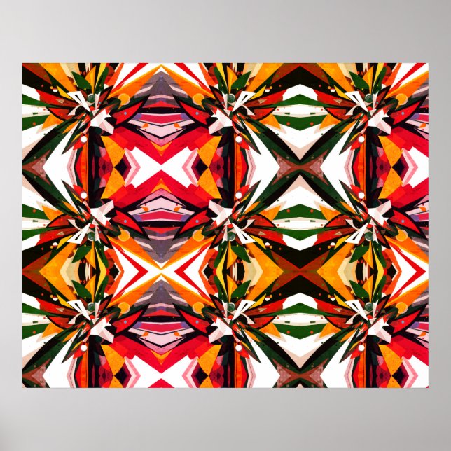 Triangles of Color on a Modern Wall Poster (Front)