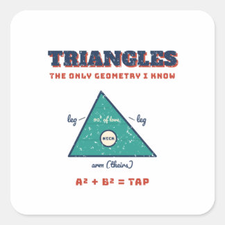 Triangles Only Geometry I Know Jiu Jitsu Sticker