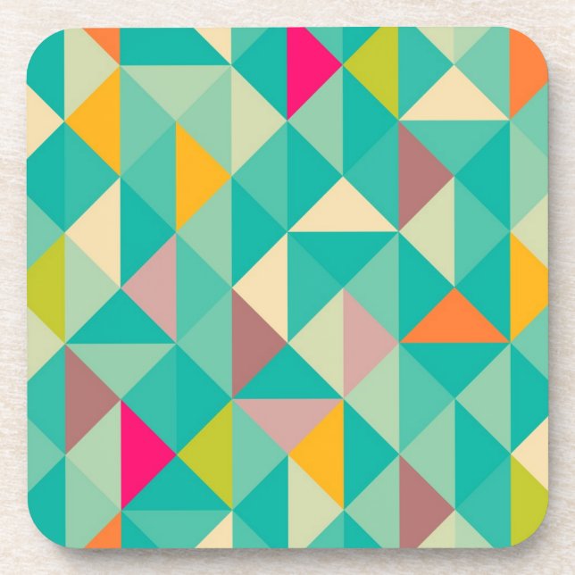 Triangles pattern beverage coaster (Front)