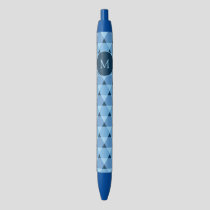 Triangles Pattern Blue Ink Pen