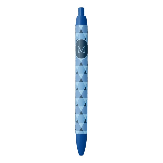 Triangles Pattern Blue Ink Pen (Front Vertical)