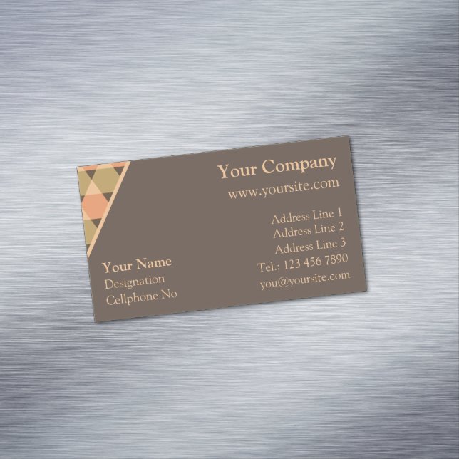 Triangles Pattern Business Card Magnet (In Situ)