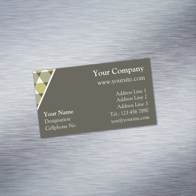Triangles Pattern Business Card Magnet (In Situ)