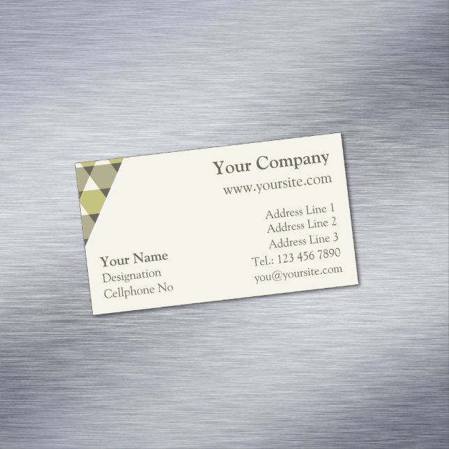 Triangles Pattern Business Card Magnet (In Situ)