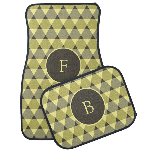 Triangles Pattern Car Floor Mat (Set)