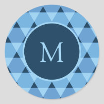 Triangles Pattern Classic Round Sticker