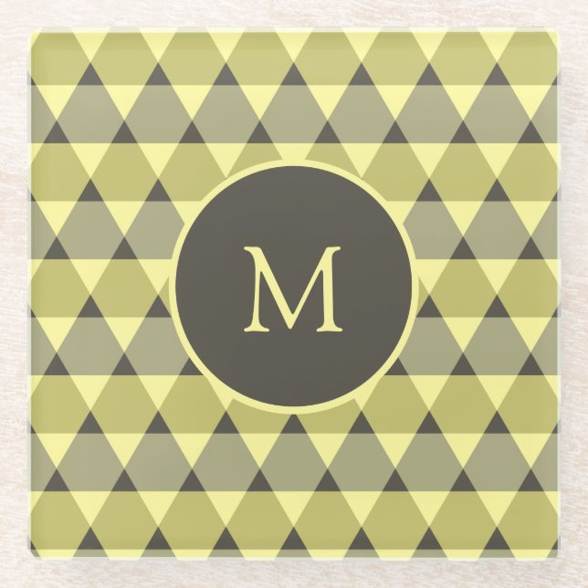 Triangles Pattern Glass Coaster (Front)