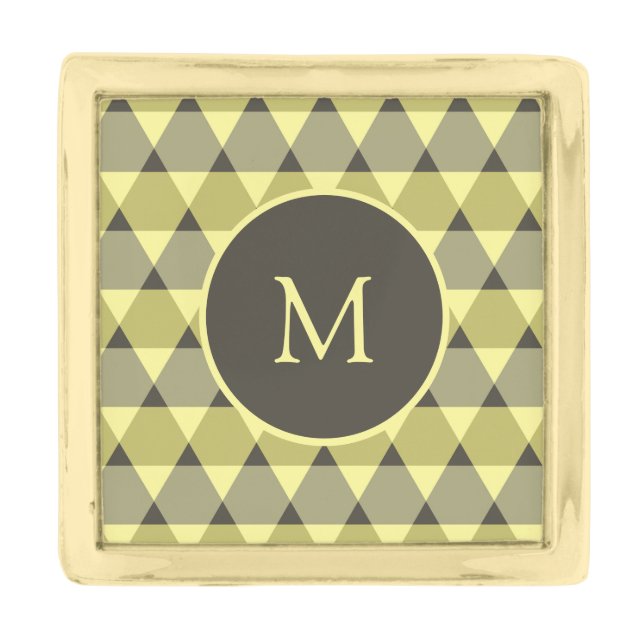 Triangles Pattern Gold Finish Lapel Pin (Front)