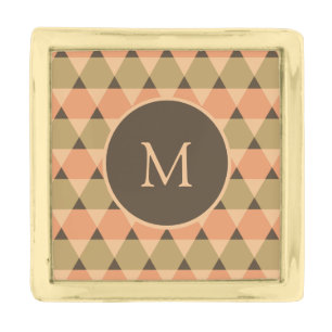 Triangles Pattern Gold Finish Lapel Pin