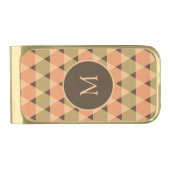 Triangles Pattern Gold Finish Money Clip (Front)
