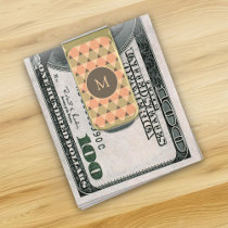 Triangles Pattern Gold Finish Money Clip