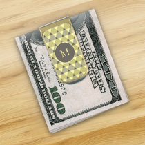 Triangles Pattern Gold Finish Money Clip