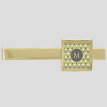 Triangles Pattern Gold Finish Tie Bar