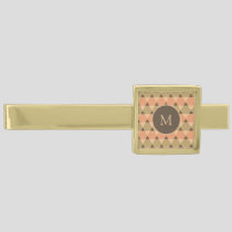 Triangles Pattern Gold Finish Tie Bar