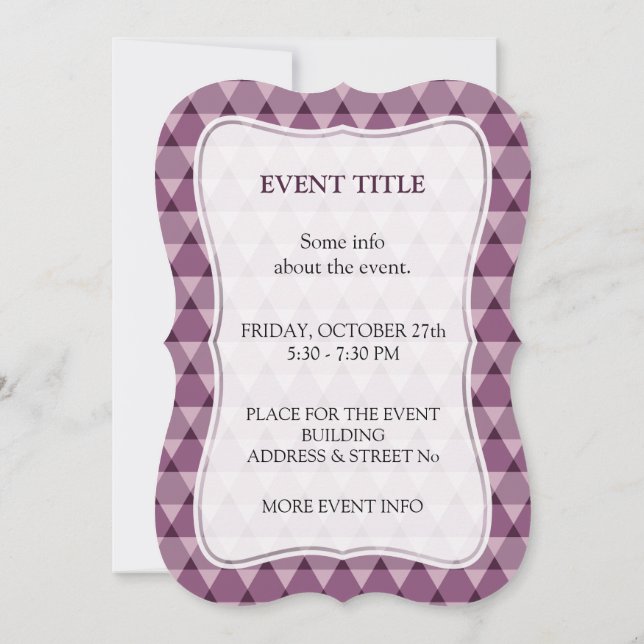Triangles Pattern Invitation (Back)