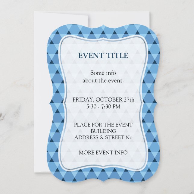 Triangles Pattern Invitation (Back)