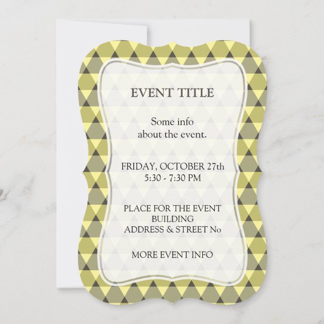 Triangles Pattern Invitation (Back)