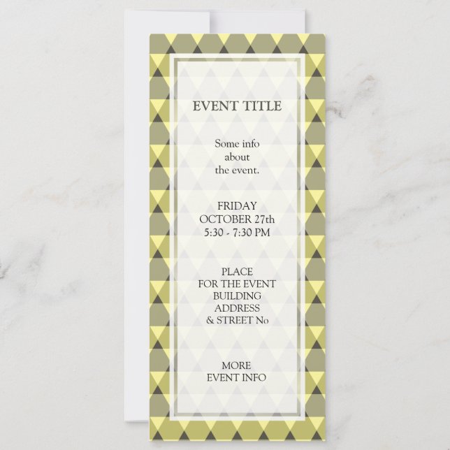 Triangles Pattern Invitation (Back)