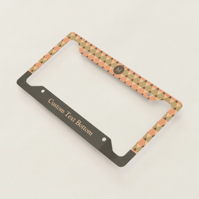 Triangles Pattern License Plate Frame (3/4)