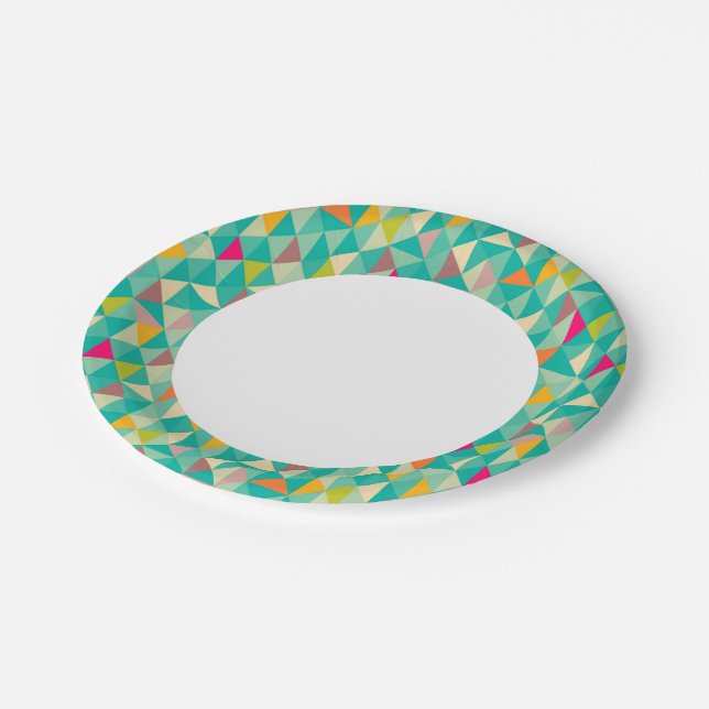 Triangles pattern paper plates (Angled)