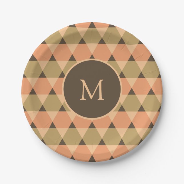 Triangles Pattern Paper Plates (Front)