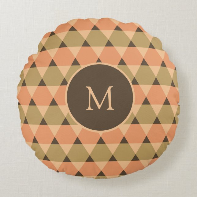 Triangles Pattern Round Pillow (Front)