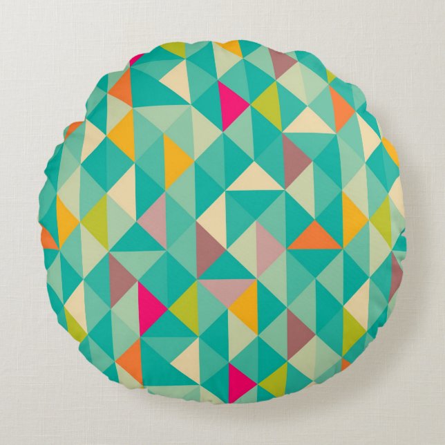 Triangles pattern round pillow (Front)