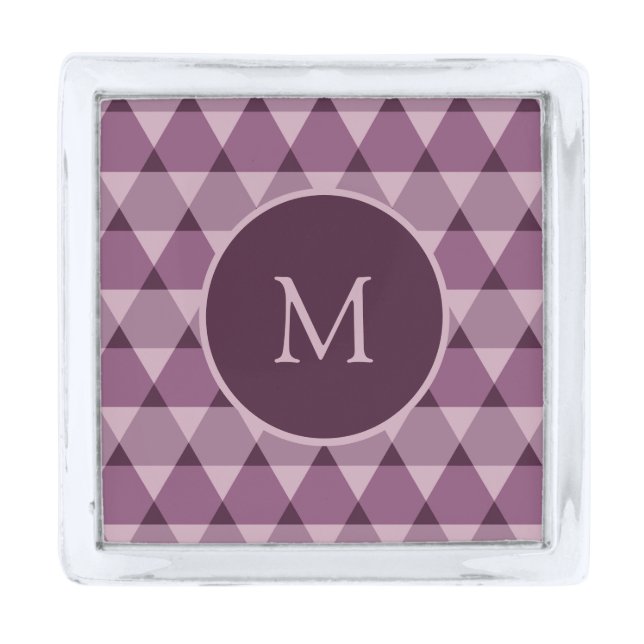 Triangles Pattern Silver Finish Lapel Pin (Front)