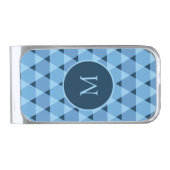Triangles Pattern Silver Finish Money Clip (Front)