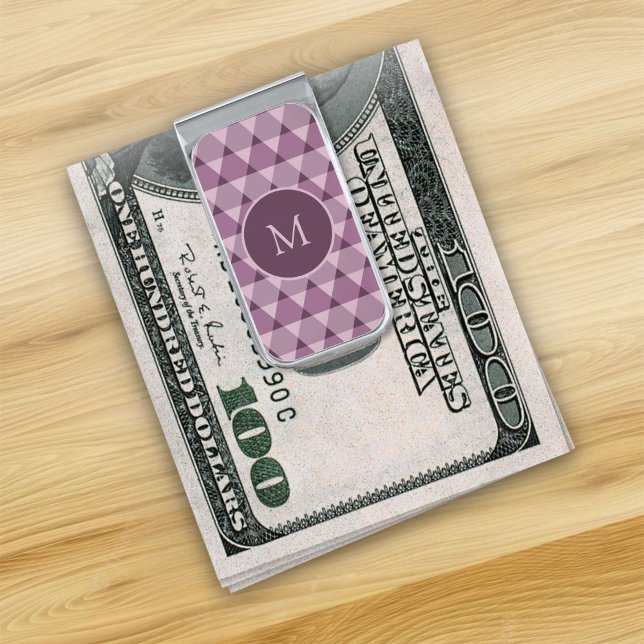 Triangles Pattern Silver Finish Money Clip (Creator Uploaded)