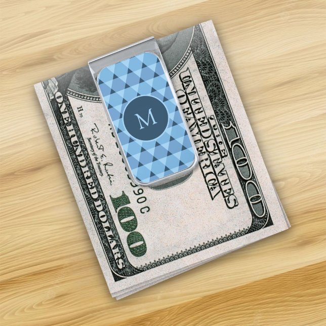 Triangles Pattern Silver Finish Money Clip (Creator Uploaded)