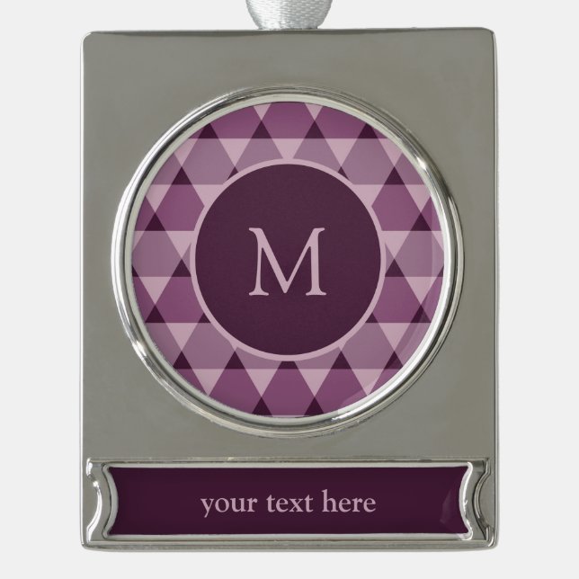 Triangles Pattern Silver Plated Banner Ornament (Front)