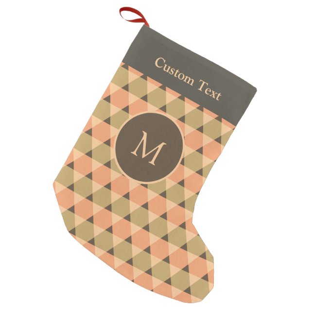 Triangles Pattern Small Christmas Stocking (Front (Hanging))