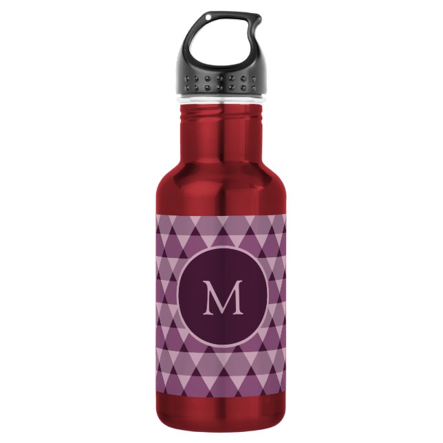 Triangles Pattern Stainless Steel Water Bottle (Front)