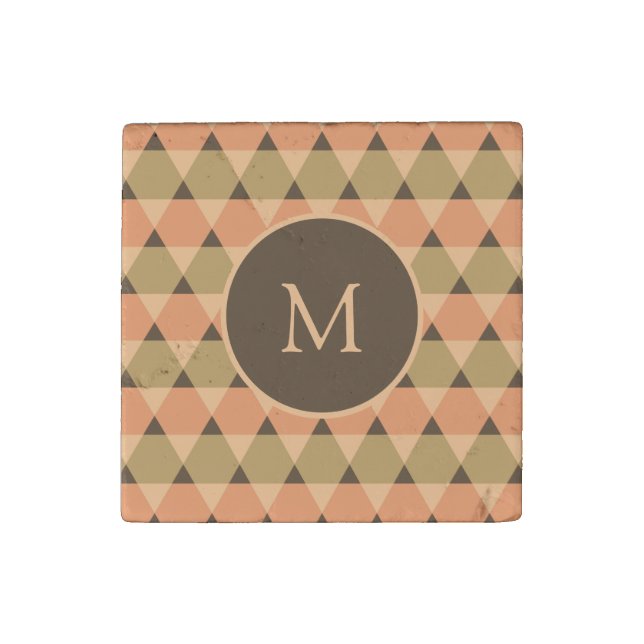 Triangles Pattern Stone Magnet (Front)