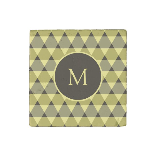 Triangles Pattern Stone Magnet (Front)