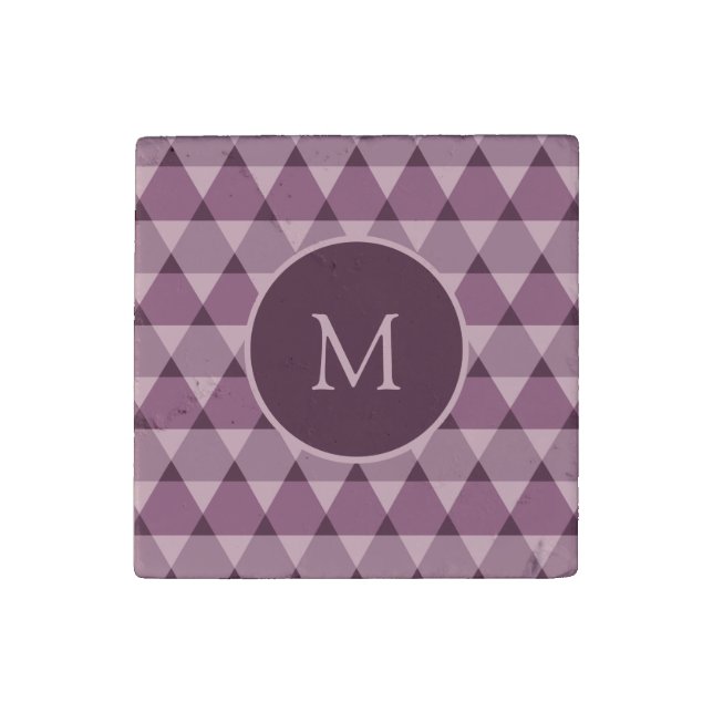 Triangles Pattern Stone Magnet (Front)