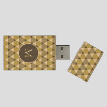 Triangles Pattern Wood Flash Drive