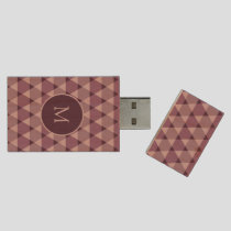 Triangles Pattern Wood Flash Drive