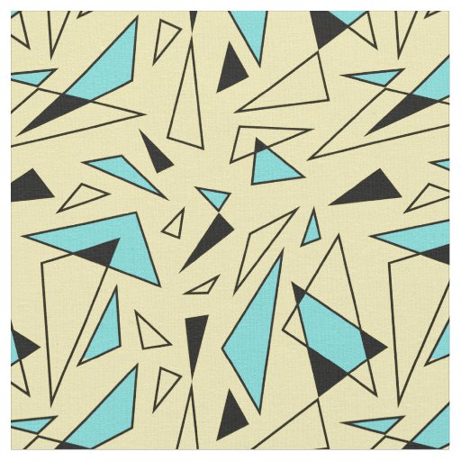 Triangles Pattern - Yellow & Turquoise Fabric