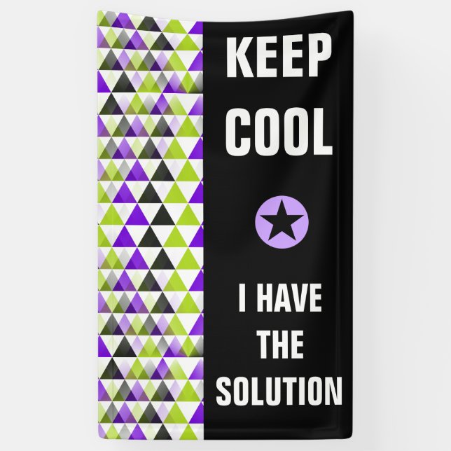 Triangles seamless pattern - green black violet banner (Vertical)